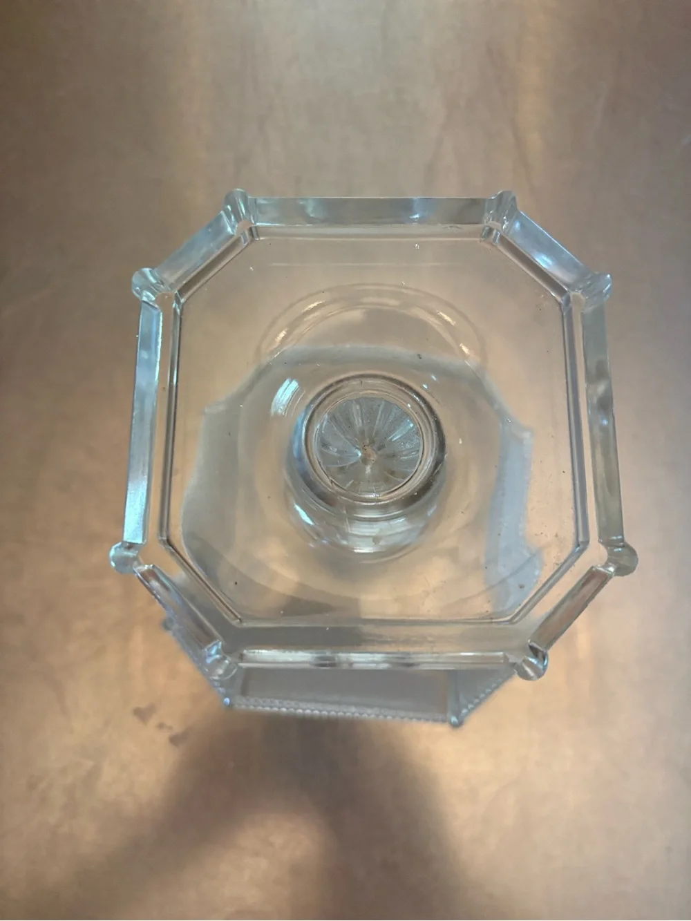 Octagon pedestal for candy or a candle. Pre owned. See description.